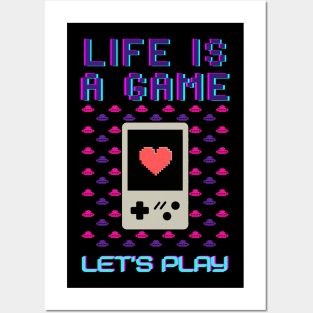 Life is a game - let's play - 80's - 90's  retrogaming Posters and Art